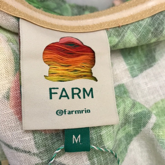 NWT Farm Rio Orange Sands One Shoulder Linen Dress Medium - Picture 16 of 16